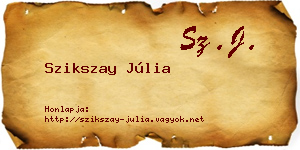 Szikszay Júlia névjegykártya