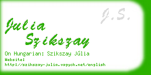 julia szikszay business card